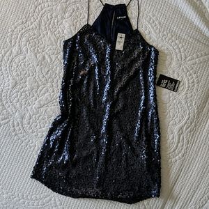 NWT Express Blue Sequin Dress